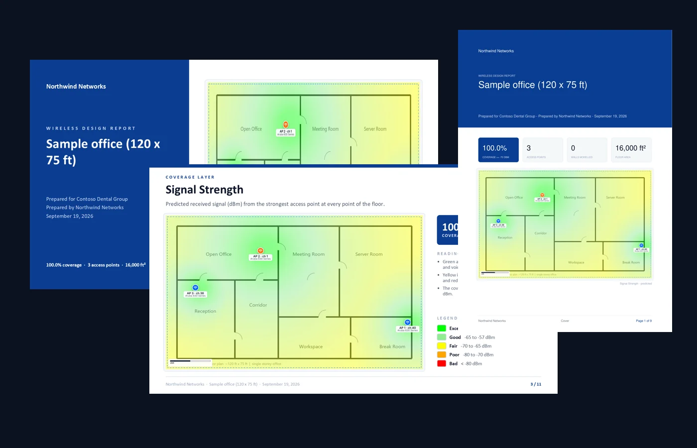WiFi Weave PDF report, PowerPoint deck and AP schedule exports